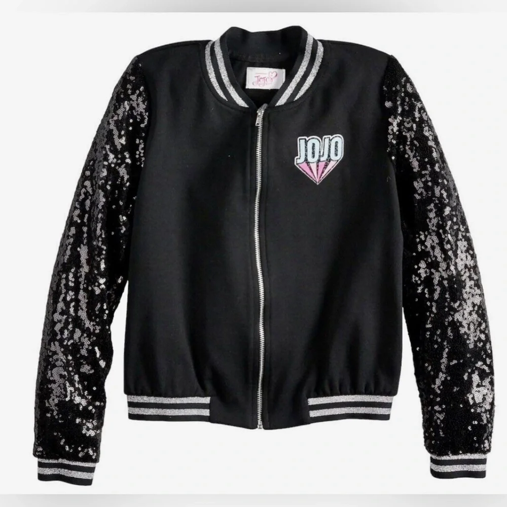 JoJo Siwa Rainbows Cupcakes Glitter Sequin Bomber Jacket Size Medium - Picture 6 of 8